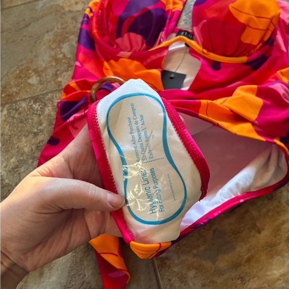 Eloquii Pink and Orange Floral One Piece Swimsuit size 18 - Picture 5 of 8